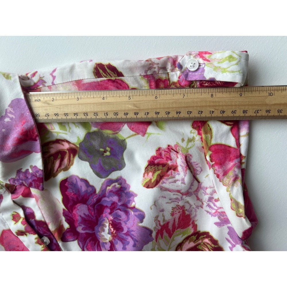 Eliza J Floral Dress Midi Women 4 Pink Purple Fit Flare Belt Pocket Lined Cotton - Picture 4 of 11